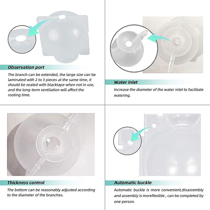 Air Layering pods, Reusable Plant Rooting Device Plant Rooting Grow Box High Pressure Propagation Ball Grafting Device Botany Root Controller Garden Plant Rooter Box (2S+2M+2L, Transparent)