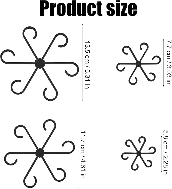 XIHIRCD 4pcs Plant Stem Support, Climbing Houseplant Leaf Support Ring Plant Climbers Stem Holders Plants Climbing Rack Plant Flower Gardening Growth Cultivation Accessories Tools(Black)