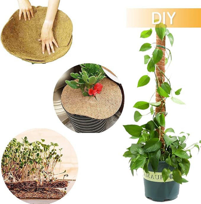 Coconut Fiber Mat, Yarrdfir 12 x 160 inch Natural Coconut Liners for planters Flower Basket, Natural Coconut Fiber mat, Garden Decoration, Animal pet pad, Reptile Carpet, Snow Mat (12 x 160)