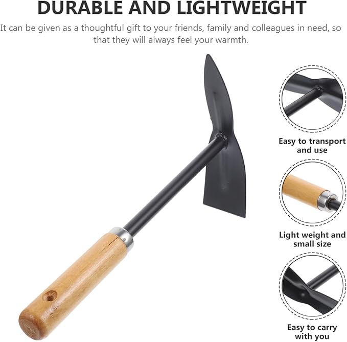 2pcs Garden Trowel Hand Shovel Small Metal Spade with Wood Handle for Planting and Loosening Soil in Garden and Patio Use