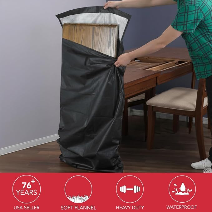 LAMINET Premium Heavy Duty Table Leaf Storage Bag Water, Scratch Resistant. Extra Thick Waterproof Exterior Heavy Duty Flannel Backing. Store Your Table Leaves Safely. Holds Leaves up to 26" Wide.