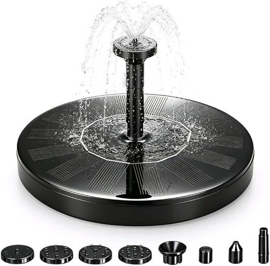 2026 New Solar Fountain for Bird Bath, Floating Mini Solar Water Fountain with 6 Nozzles for Garden, Pond, Pool, and Outdoor (1, 5.1in)