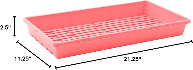 Bootstrap Farmer 1020 Trays, 10 Pack, Pink - Heavy-Duty 2.5" Deep Flats Without Holes for Microgreens, Fodder, Hydroponics