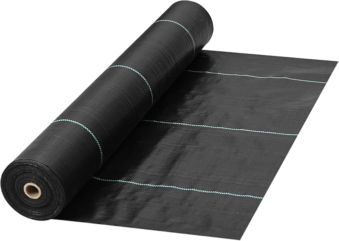 VEVOR Weed Fabric Barrier Heavy Duty, 4x300FT 5.8oz Weed Blocker Fabric, Woven Landscape Fabric, Garden Weed Barrier, Control Ground Cover, Geotextile, Gardening Mat, Black