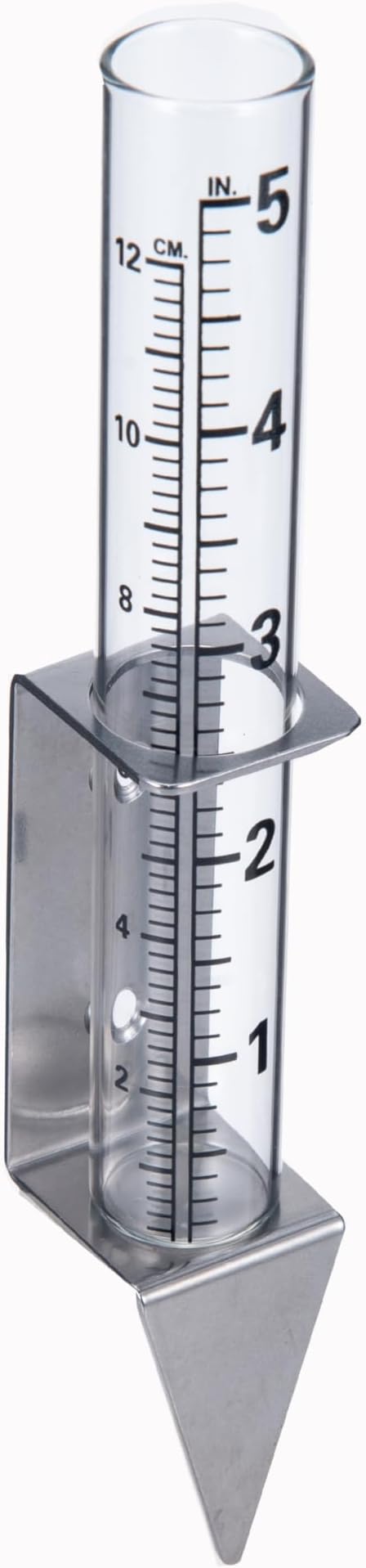 5" Capacity Rain Gauge with 2 in 1 Stainless Steel Rack Holder for Yards, Lawns, Pathway, Patio