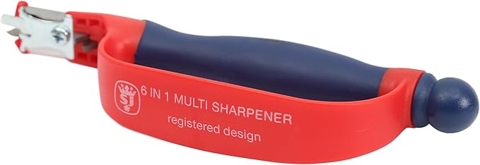 Spear & Jackson 4056BS Blade Sharpener, 6 in 1, Red & Blue