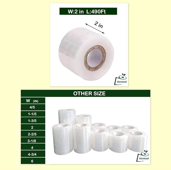 Nursery Grafting Tape Wide-2"-PE Grafting Film Buddy Tape for Fruit Trees/Plant Self-Adhesive Stretchable Film for Grafting,Budding for Gardening Grafting Tool