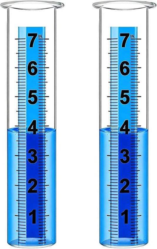 Rain Gauge Replacement Tube, Accurate Rain Gauges Outdoors Best Rated, 7" Capacity Rain Gauge Tube Replacement for Yard & Garden, Water Gauge for Rain (Large Scale Tube)