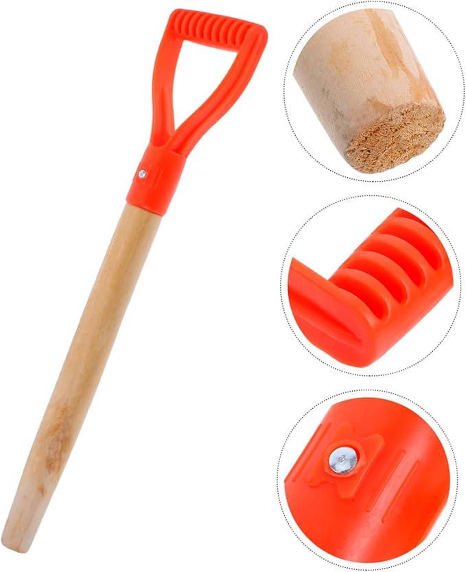 Mikikit Garden Fork Replacement Handle D Shaped Durable Wooden Shovel Grip with Nonslip Surface for Comfortable Digging and Secure Control in Heavy Soil