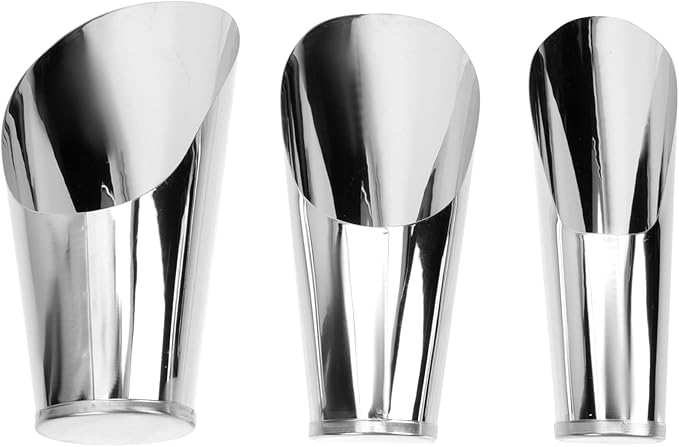 GANAZONO 3Pcs Stainless Steel Bonsai Soil Scoops Garden Shovels Soil Spade Cups for Potting Succulent Plants DIY Plant Helper Tool Set
