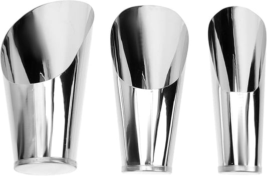 GANAZONO 3Pcs Stainless Steel Bonsai Soil Scoops Garden Shovels Soil Spade Cups for Potting Succulent Plants DIY Plant Helper Tool Set
