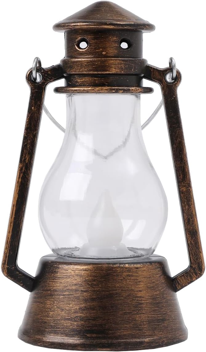 Mini Vintage Lantern Decor 12-Pcs LED Small Lanterns Indoor Decorative Outdoor Hanging Lantern Decorative Candle Lanterns Farmhouse Decor for Wedding Centerpiece,Halloween,Christmas Decorative