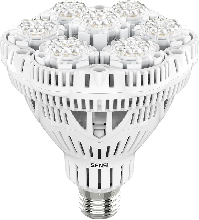 SANSI Grow Lights for Indoor Plants, Full Spectrum 36W Grow Light Bulbs (400 Watt Equiv) with Optical Lens for High PPFD, PPF 65.6 umol/s LED Energy Saving Plant Light for Indoor Growing Seed Starting