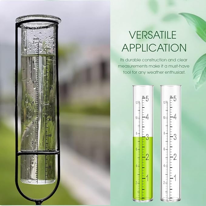 erioctry 6 Pcs 5" Plastic Rain Gauge Replacement Tubes Inner Measuring Tube for Outdoor Yard Garden