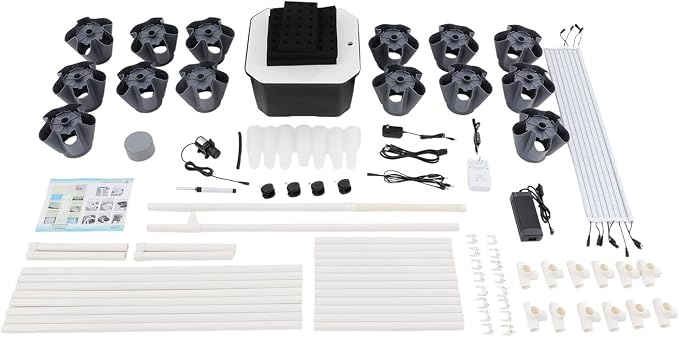 Hydroponics Growing System with LED Grow Lights, 70 Pods 14 Tiers Hydroponic Tower, Vertical Garden Planter with Water Pump & Timer, Hydroponic Germination Kit for Gardening Lover