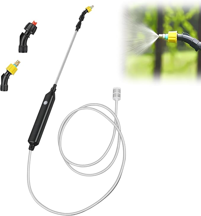 DZ Duozhan Electric Garden Sprayer Kit: Portable Rechargeable with Choice of 3 Hose Lengths (9.8/16.4/32.8ft), Telescopic Wand & Adjustable Nozzles for Yard Lawn Plant Watering and Cleaning