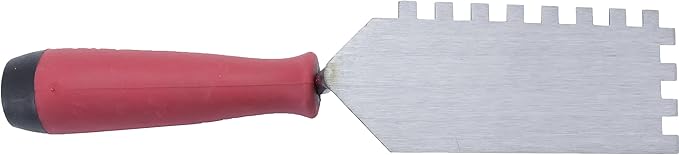 MARSHALLTOWN QLT Notched Margin Trowel, 1/4 Squre Notches for Flooring and Tiling, Soft Grip Handle, MT71