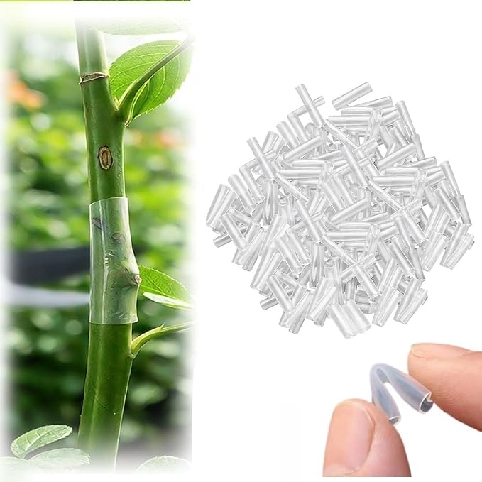 Silicone Grafting Sleeves for Fruit Trees,3-7.5MM High-Elastic Clear Plant Grafting Tubes,Professional Grafting Repair Tape for Fruit Trees, Plants, Broken Stem, Floral,Promotes Tree Healing (200PCS)