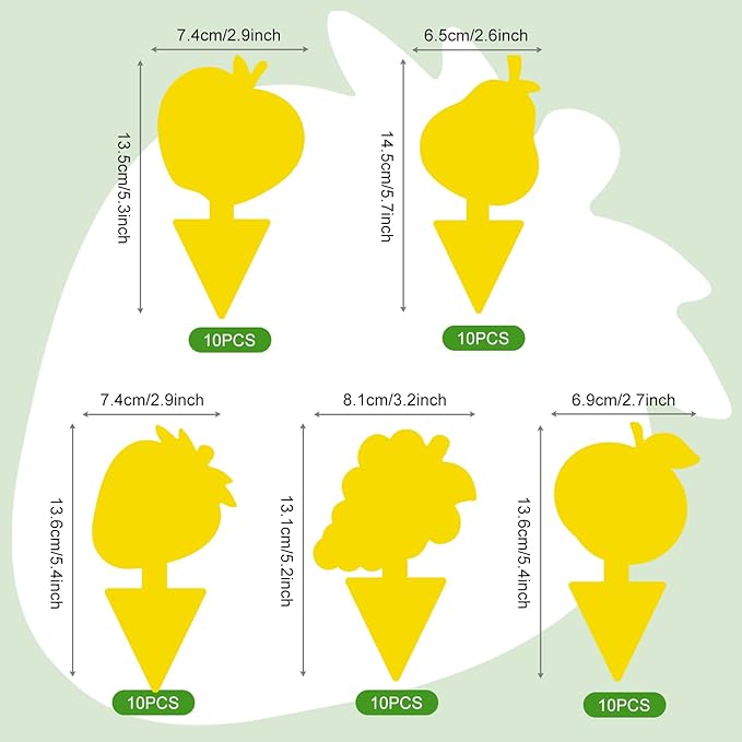 Yellow Sticky Traps for Plant Gnats, 50 Pack Fungus Gnat Trap, Effective Sticky Gnat Traps for Indoor and Outdoor Plants