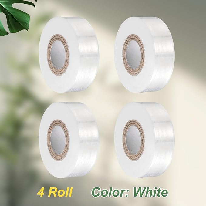 HARFINGTON 4pcs Fruit Tree Grafting Tape 2CM x 170M 0.3" Dia PE Stretchable Garden Grafting Plants Nursery Repair Tapes Self Adhesive Floristry Film for Floral Tree and Poly Budding, White
