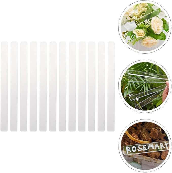 Garneck 5sets Acrylic Plant Label Tags Garden Plant Markers DIY Blank Name Tags Distinguish Labels for Lawn Ornaments 24pcs*5