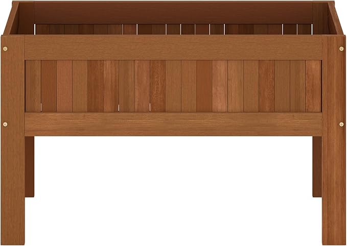 Furinno TIOMAN Planter Box, Outdoor Elevated Standing Planter Box, Raised Garden Bed with Legs, Outdoor, Indoor, Garden, Patio, Balcony, Natural