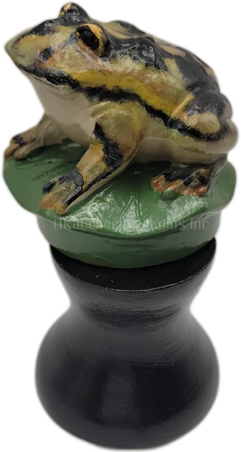 OKaucheeky, Decorative, Heavy-Duty, Steel, Rolling Hose Guide. Each Created as an Original Work of Art. 100% Hand-Painted and Made in The USA by a Women-Owned, Small Business. Frog
