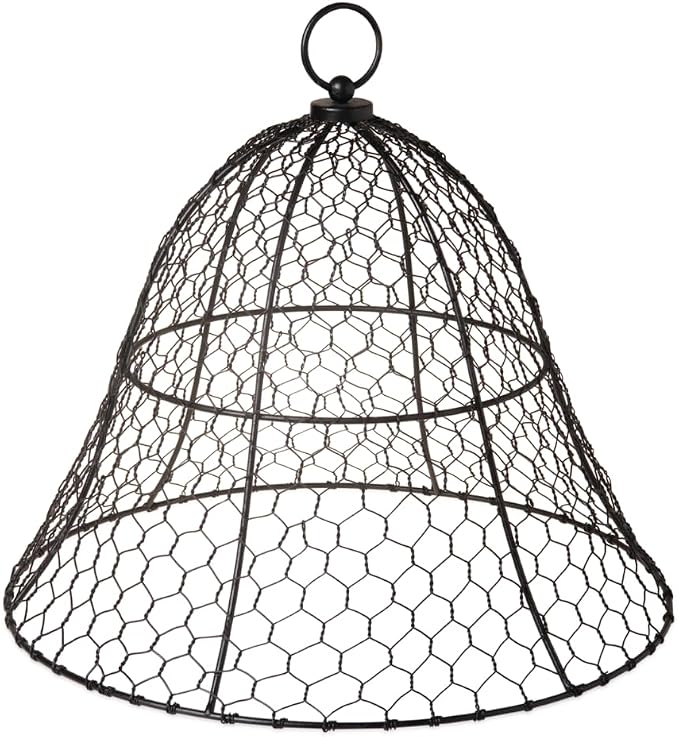 Gardener’s Supply Company Sturdy Chicken Wire Cloche Plant Protector Cover | Sturdy Metal Cage Garden Protection for Your Plants & Seedlings | 16" in Diameter x 12-1/2" H - Black