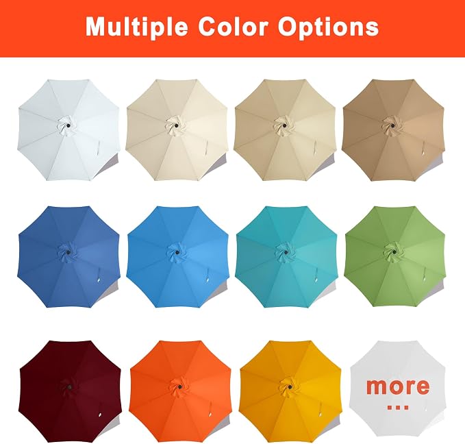 MASTERCANOPY Patio Umbrella 9 ft Replacement Canopy for 8 Ribs-Soft Green Canopy Only