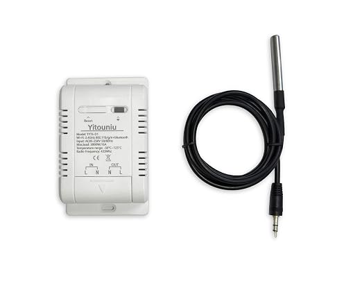 WiFi Smart Waterproof Temperature Controller Sensor Module, Tuya app Wireless Remote 16A Smart Switch with Energy Consumption Monitoring, Compatible with Alexa Google Home