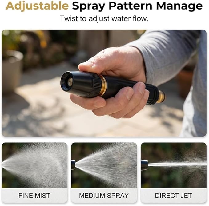 Heavy Duty High Pressure Hose Nozzle, 2026 Upgrade Adjustable Booster Home High Pressure Car Wash Water Gun with Booster Nozzle, Pressure Washer Hose Attachment for Plant Watering Lawn Car (3)