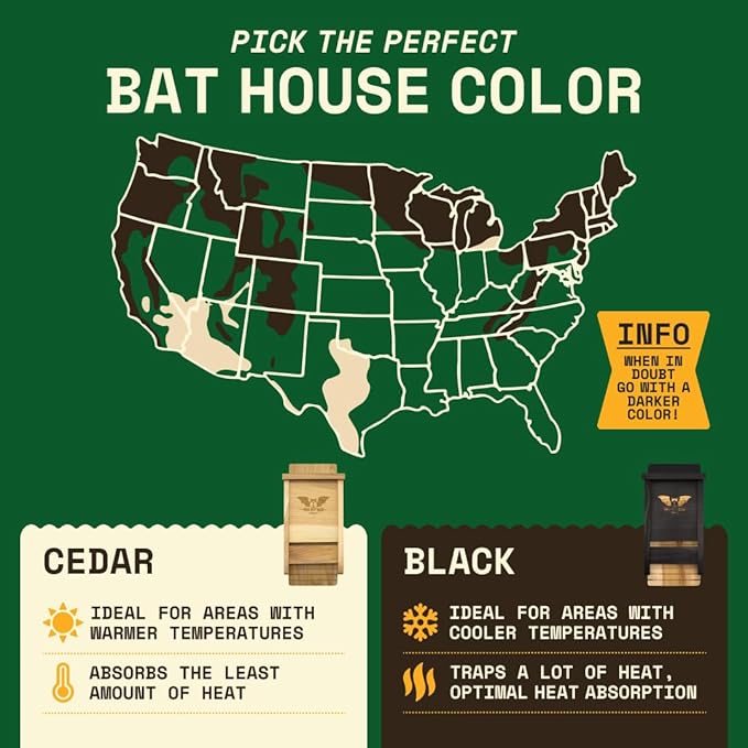 WildYard Single-Chamber Bat Box - Black Stainless Steel - Easy-to-Hang Outdoor House - Sturdy Weatherproof Bat Box - Wildlife Habitat Insect House