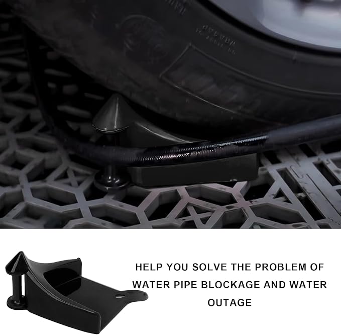 4 PCS Car Hose Guide, Tire Hose Roller Preventing Stucking and Snagging Under The Wheels, Plastic Detailing Tyre Hose Guide Vehicle Washing Tool for Cars Trucks SUVs (Black)