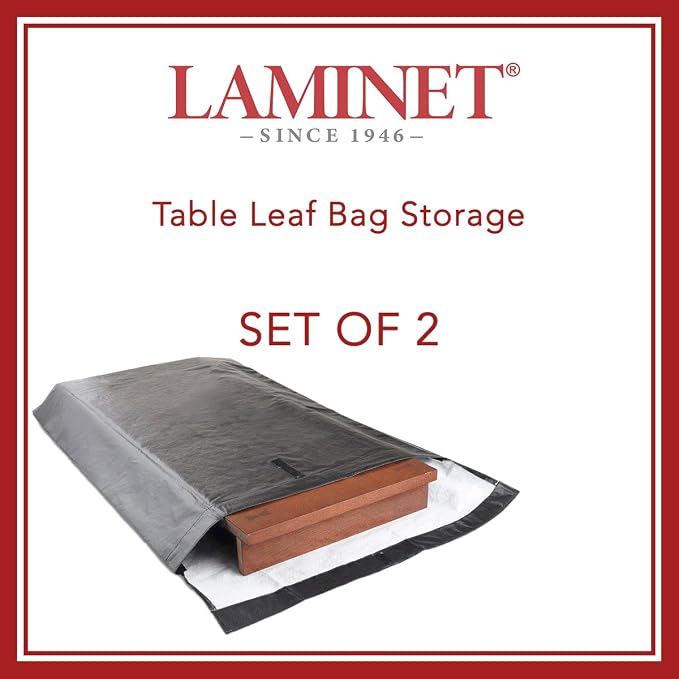 LAMINET Premium Heavy Duty Table Leaf Storage Bag Water,Scratch Resistant. Extra Thick Waterproof Exterior Flannel Backing. Store Your Table Leaves Safely.Holds Leaves up to 26"" Wide 2 Pack