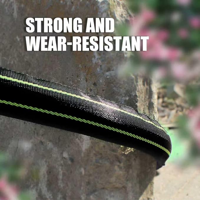 Garden Hose 50FT – Lightweight Water Hose 3/4”, Flexible Hose with 10 Sprayer, Burst-Resistant, Anti-Kink for Outdoor Use, Watering(Green)