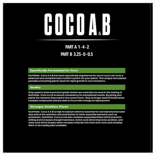 Nutrifield Coco Coir Mega Brick + Coco A&B Liquid Plant Nutrients 500ml