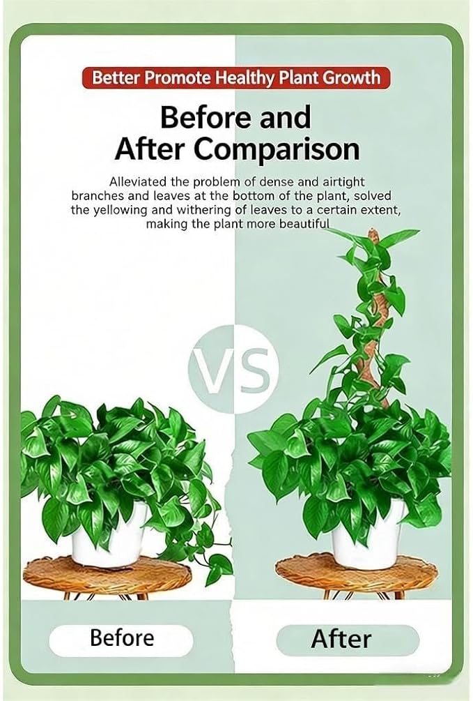Moss Pole Monstera Plant Support - 2 Pack 28" Bendable Coco Coir Pole for Indoor Climbing Plants with Plant Sticks Support