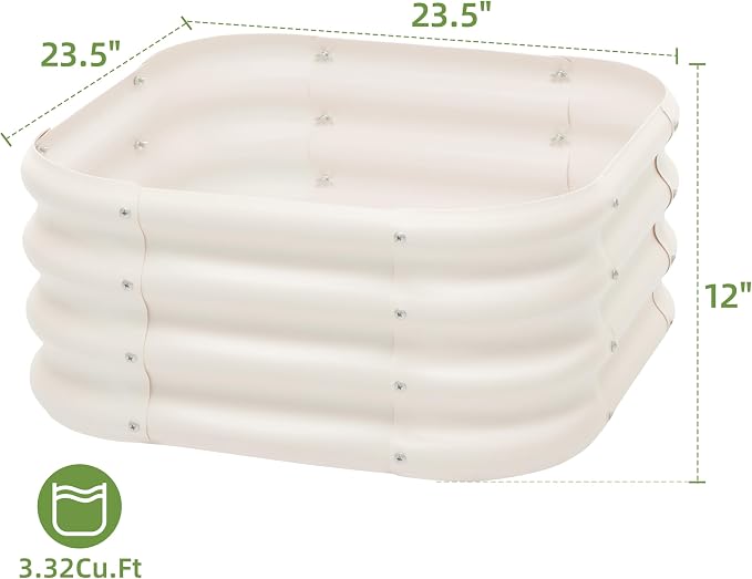 2-Pack 2x1ft Galvanized Raised Garden Bed, Outdoor Planter Bed, Metal Planter Box for Gardening and Planting