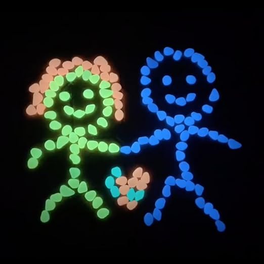 NAMTSO Glow in The Dark Rocks Outdoor, 500 pcs Multicolor Solar Rocks for Landscaping, Outdoor Decor Glow in The Dark Stones, Glowing Pebbles for Garden Backyard Patio Lawn Fish Tank Aquarium Decor
