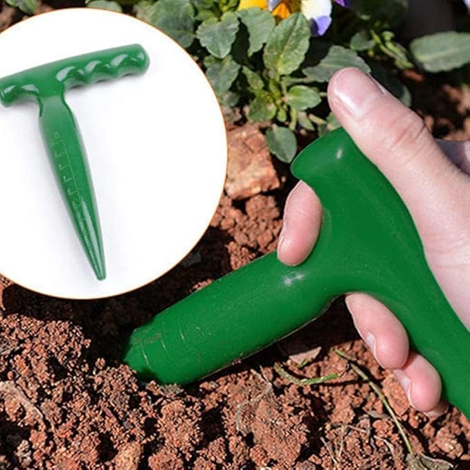 Hand Dibber with Measuring Scale - Handheld Seed Dibber Bulb Planter Tool Seed Planter, Planting Dibbers for Garden Sowing Seeds Transplanting Vegetable Loose Soil