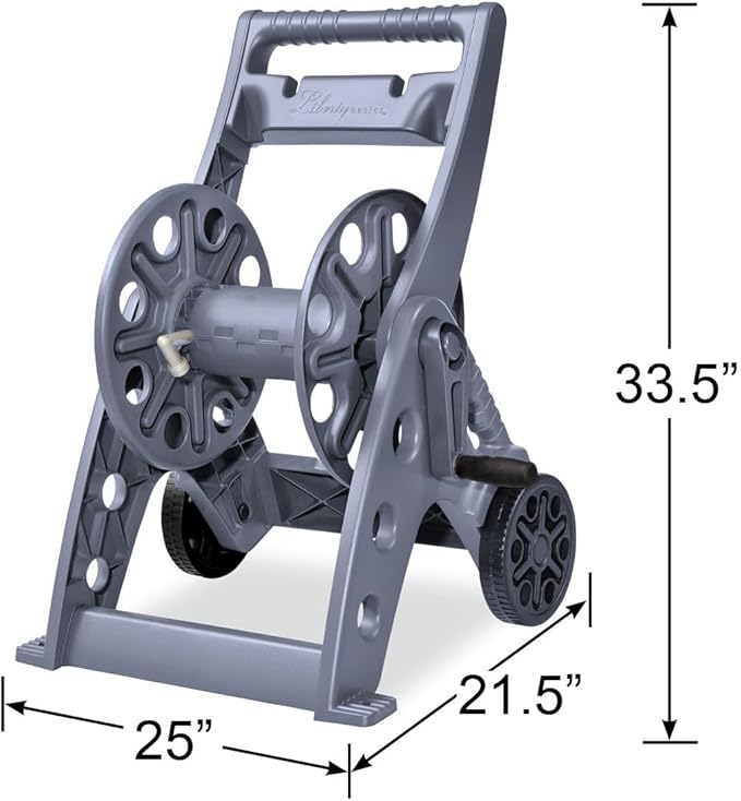 Liberty Basics 514-G Two Wheel Resin Hose Cart, Gray