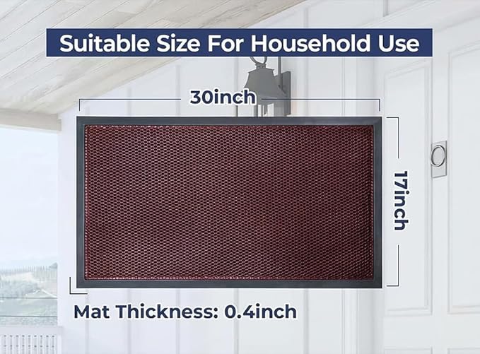 Muddy Mat® Meshy Mat™ Door Mat Heavy-Duty Quick-Dry Floor Mat, Sand & Dirt Trapper for Indoor & Outdoor, Ideal for Entrance, Mudrooms,Patios & Garages,Low-Profile,Non-Slip,Washable– Red 36"x60"x0.4"