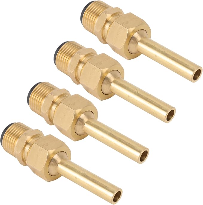 4 PCS Large Hexagonal Fountain Nozzles, Copper Direct Jet Waterscape Nozzle with Male Thread Adapter for Garden Pond Amusement Parks Museum (G1/2)