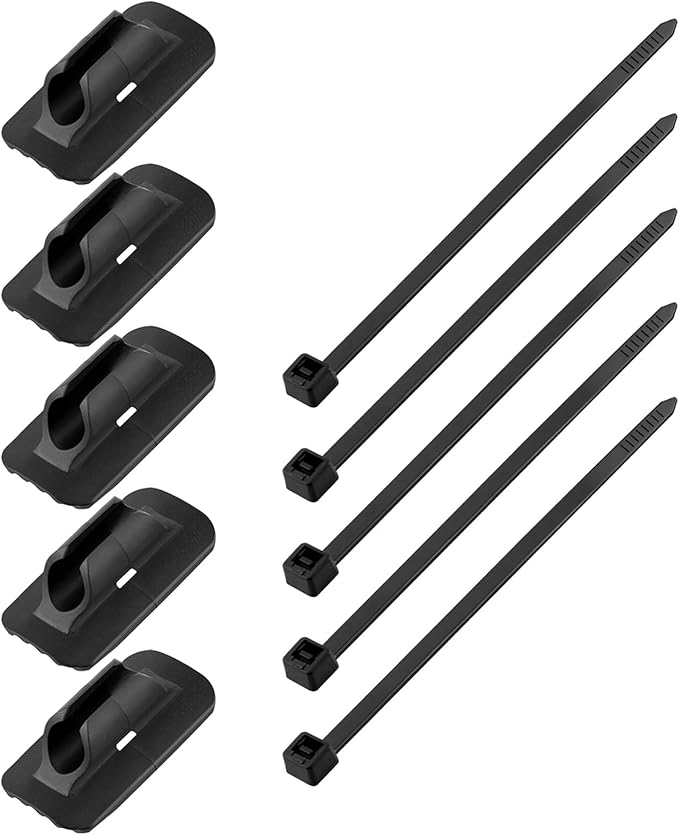Youngy 5pcs Bicycles Brake Cable Line Fixed Base with Tie Bike Cable Base Guide Road Bicycles Frame Cable Fixed Parts Brake Housing Hose Guide Cable Buckle Cycling Mountain Biking Bike Accessories