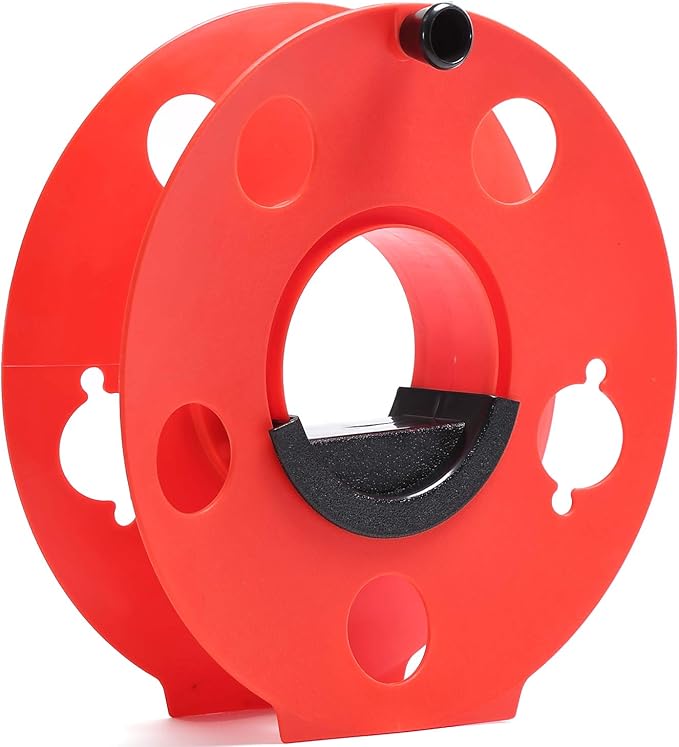Homeon Wheels Heavy Duty Impact Resistant Plastic Extension Cord Storage Reel With Bag 1 Pack Durable & Safe, Lightweight & Portable, Ideal for Outdoor Projects & DIY Maintenance 100 Feet RED