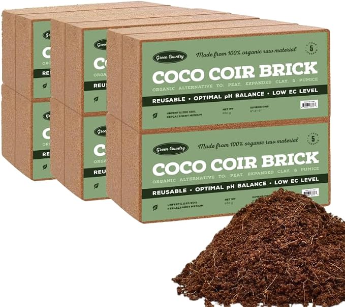 Premium Coco Coir Bricks - 12 Pack | Compressed Coconut Husk Fiber | Potting, Seed Starting, Hydroponics, Soil Amendment | Indoor & Outdoor Plants | Spring Gardening