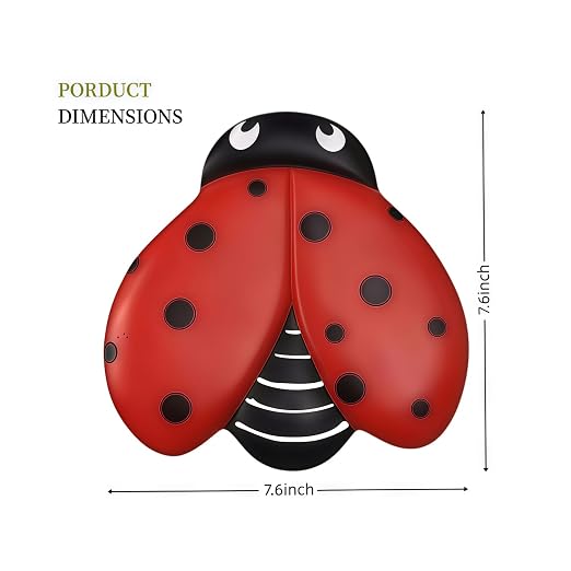 Set of 3 Ladybug Stepping Stones Outdoor, Garden Decorations for Patio Pathway Walkway, Decorative Stone Yard Decor for Flower Beds & Door Garden