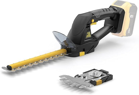 Cordless Hedge Trimmer (Tool Only), Compatible with DeWalt 20V MAX Battery, 2-in-1 Cordless Grass Shear 1500RPM, 3.3 lbs Handheld Shrub Clipper with Battery Protection, 8" & 4.7" Blades (Black)