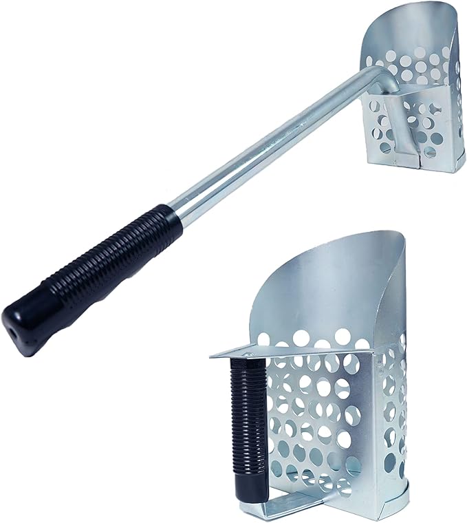 Galvanized Long Handle Scoops and Heavy Duty Large Scoop for Water Metal Detecting, Shelling, Rock Hunting and More