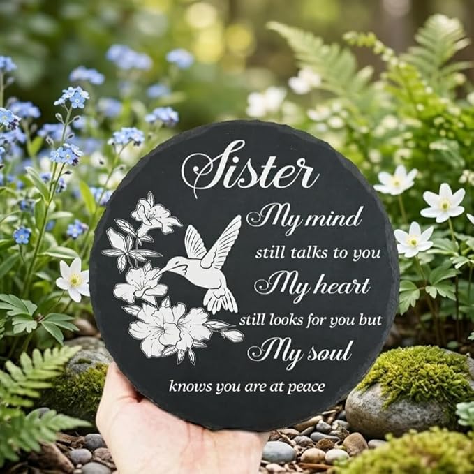 Sister Memorial Stone, Memorial Gifts for Loss of Sister Sympathy Garden Stepping Stone in Loving Memory of Sister Plaque Slate